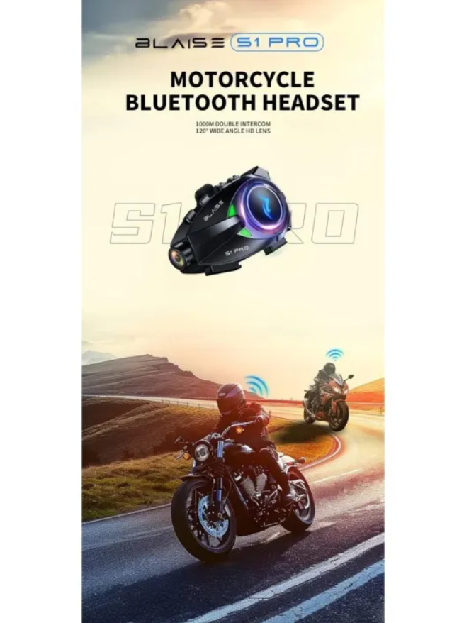 BLAISE S1 PRO Intercom For Helmet Waterproof Motorcycle Action camera Helmet